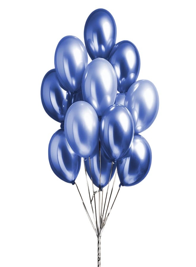 JUST PARTY بالونات معدنية كروم من جست بارتي - عبوة من 100 بالون (أزرق) - Image 1
